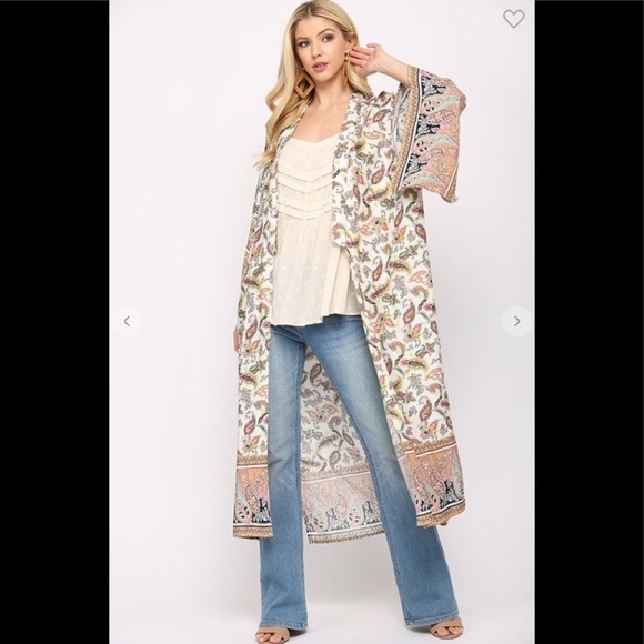 Other - Paisley print mixed and placement maxi kimono.